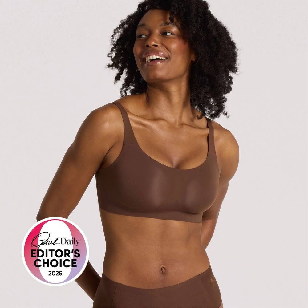 Evelyn & Bobbie Structured Scoop Bra Umber Brown XL Wireless Patented Lift NWT